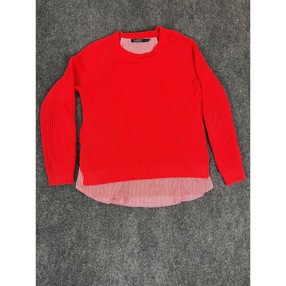 Lauren Ralph Lauren Women's Red Two-in-one Sweater undershirt layer Size M
